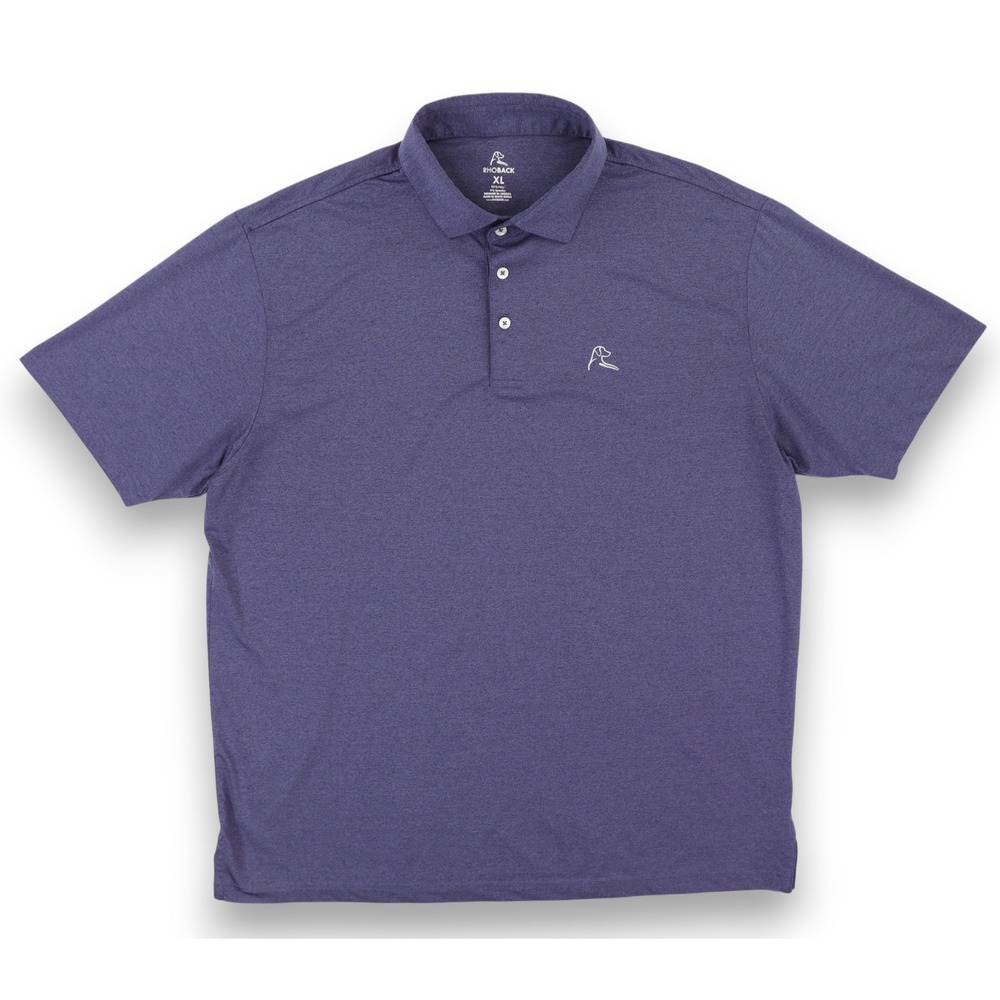 Rhoback Golf Polo Shirt Men's XL Heather Blue Performance Activewear